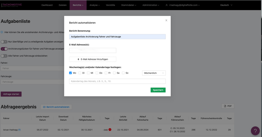 Aufgabenliste für flottenmanagement